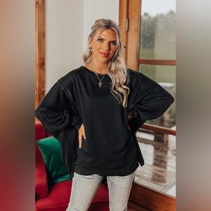 Impressions Black Oversized Sweatshirt